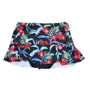 Tommy Bahama Midnight Orchid Tropical Hi-Waist Bathing Suit Bottom Skirt NWT